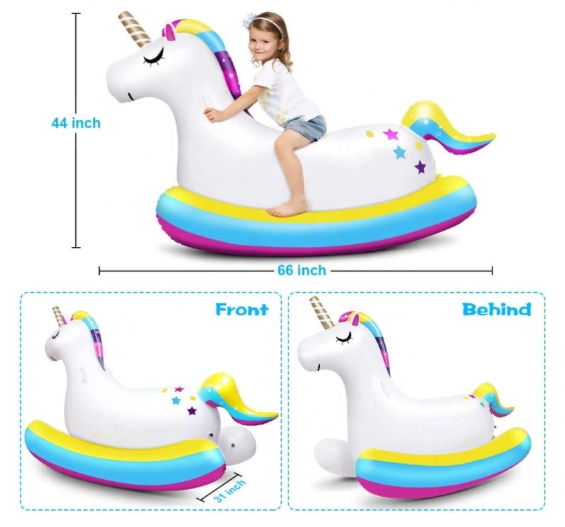 Customized Inflatable Unicorn Water Sprinkler Pool Float Ride on Toys