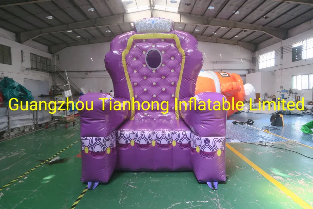 New Design 2m Tall Purple Inflatable Queen King Throne Chair