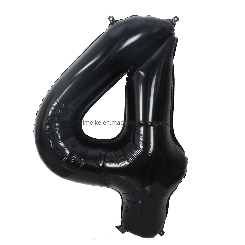 40" Black Purple Number Aluminum Foil Balloon Halloween Decoration Holiday Supplies